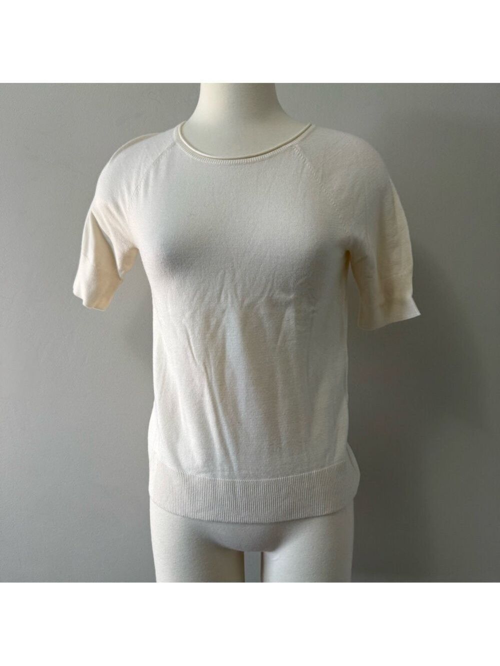 LOFT Ivory Short Sleeve Sweater. XS